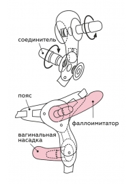 Черный пояс для женщин BEST SELECT с 3 насадками - LOVETOY (А-Полимер) - купить с доставкой в Томске