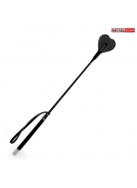 Черный стек с наконечником-сердечком - 54 см. - Notabu - купить с доставкой в Томске Черный стек с наконечником-сердечком - 54 см. - Notabu - купить с доставкой в Томске