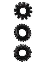 Набор из 3 черных эрекционных колец SET OF 3 COCKRINGS - Dream Toys - в Томске купить с доставкой