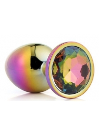 Голографическая анальная втулка с радужным кристаллом - 7,1 см. - Dream Toys - купить с доставкой в Томске