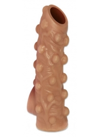 Телесная насадка с бугорками и открытой головкой Nude Sleeve L - 14 см. - KOKOS - в Томске купить с доставкой