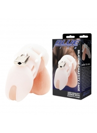 Белая клетка целомудрия Silicone Chastity Cage - BlueLine - купить с доставкой в Томске