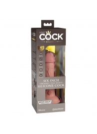 Телесный вибратор-реалистик на присоске 6  Vibrating Silicone Dual Density Cock - 17,8 см. - Pipedream