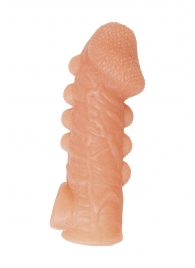 Телесная закрытая насадка с шишечками Cock Sleeve Size S - 13,8 см. - KOKOS - в Томске купить с доставкой