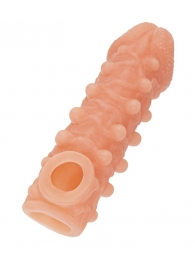 Телесная закрытая насадка с шариками Cock Sleeve Size S - 13,8 см. - KOKOS - в Томске купить с доставкой