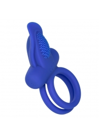 Синее перезаряжаемое эрекционное кольцо Silicone Rechargeable Dual Pleaser Enhancer - California Exotic Novelties - в Томске купить с доставкой