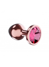 Пробка цвета розового золота с малиновым кристаллом Diamond Ruby Shine S - 7,2 см. - Lola Games - купить с доставкой в Томске
