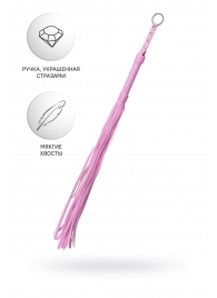 Розовый флоггер Anonymo - 64 см. - ToyFa - купить с доставкой в Томске Розовый флоггер Anonymo - 64 см. - ToyFa - купить с доставкой в Томске