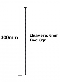 Черный уретральный расширитель - 30 см. - Rubber Tech Ltd - купить с доставкой в Томске