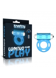 Голубое, светящееся в темноте эрекционное виброкольцо Lumino Play Vibrating Penis Ring - Lovetoy - в Томске купить с доставкой