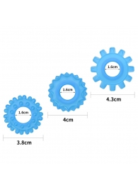 Набор из 3 голубых, светящихся в темноте эрекционных колец Lumino Play - Lovetoy - в Томске купить с доставкой
