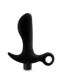 Черный анальный вибратор Silicone Vibrating Prostate Massager 01 - 10,8 см. - Blush Novelties - в Томске купить с доставкой