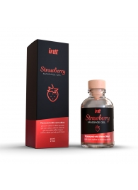 Массажный гель с ароматом клубники Strawberry - 30 мл. - INTT - купить с доставкой в Томске