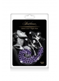 Зажимы для сосков с фиолетовой цепочкой Sweet Caress Nipple Chain - Sweet Caress - купить с доставкой в Томске