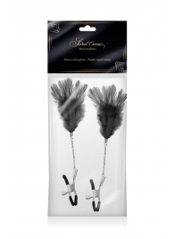 Зажимы для сосков с черными перьями Sweet Caress Feather Nipple Clumps - Sweet Caress - купить с доставкой в Томске