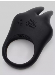 Черное эрекционное виброкольцо Sensation Rechargeable Vibrating Rabbit Love Ring - Fifty Shades of Grey - в Томске купить с доставкой