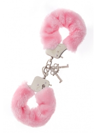 Металлические наручники с розовой меховой опушкой METAL HANDCUFF WITH PLUSH PINK - Dream Toys - купить с доставкой в Томске