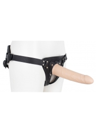Пустотелый страпон Harness CLASSIC с бандажом - 19,5 см. - LOVETOY (А-Полимер) - купить с доставкой в Томске