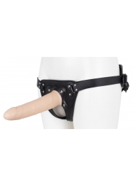 Пустотелый страпон Harness CLASSIC с бандажом - 19,5 см. - LOVETOY (А-Полимер) - купить с доставкой в Томске