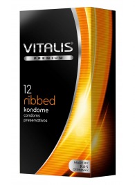 Ребристые презервативы VITALIS PREMIUM ribbed - 12 шт. - Vitalis - купить с доставкой в Томске