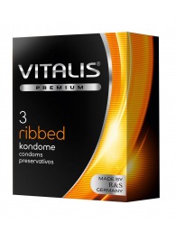 Ребристые презервативы VITALIS PREMIUM ribbed - 3 шт. - Vitalis - купить с доставкой в Томске