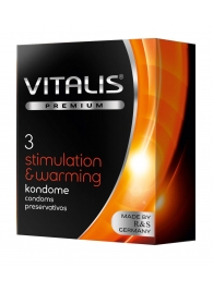 Презервативы VITALIS PREMIUM stimulation   warming с согревающим эффектом - 3 шт. - Vitalis - купить с доставкой в Томске