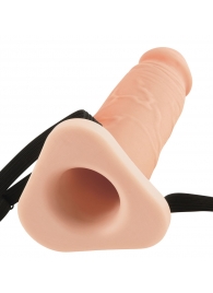 Телесный реалистичный фаллоимитатор с полостью Silicone Hollow Extension - 20 см. - Pipedream - купить с доставкой в Томске