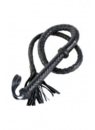 Длинный кожаный кнут с хлопушками на конце - ToyFa - купить с доставкой в Томске