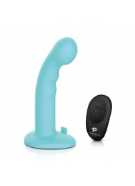 Голубая изогнутая насадка 6in Remote Control Ripple P-Spot G-Spot на черных трусиках - 16 см. - Pegasus - купить с доставкой в Томске