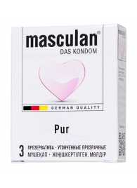 Супертонкие презервативы Masculan Pur - 3 шт. - Masculan - купить с доставкой в Томске