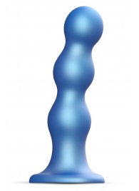 Голубая насадка Strap-On-Me Dildo Plug Balls size S - Strap-on-me - купить с доставкой в Томске