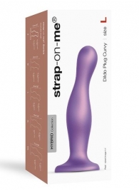 Фиолетовая насадка Strap-On-Me Dildo Plug Curvy size L - Strap-on-me - купить с доставкой в Томске