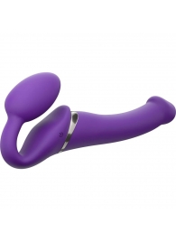 Фиолетовый безремневой вибрострапон Vibrating Bendable Strap-On - size L - Strap-on-me - купить с доставкой в Томске