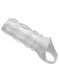 Насадка на пенис с кольцом для мошонки Clear Sensations Enhancer Sex Sleeve - 11,5 см. - XR Brands - в Томске купить с доставкой