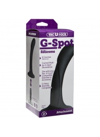 Черная изогнутая насадка Vac-U-Lock G-Spot - 16,5 см. - Doc Johnson - купить с доставкой в Томске