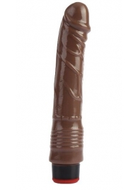 Коричневый вибратор-реалистик 9 Vibrating Dildo - 22,5 см. - CNT