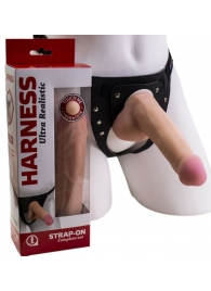 Страпон Harness из двух предметов: трусики с плугом и насадка-фаллос - 17 см. - LOVETOY (А-Полимер) - купить с доставкой в Томске