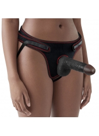 Женский темнокожий страпон Easy Strapon Set 7 Inch - 18 см. - Lovetoy - купить с доставкой в Томске