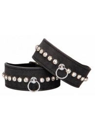 Черные поножи Diamond Studded Ankle Cuffs - Shots Media BV - купить с доставкой в Томске