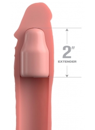 Телесная насадка-удлинитель 2 Inch Silicone X-tension with Strap - 20,3 см. - Pipedream - в Томске купить с доставкой