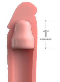 Телесная насадка-удлинитель 1 Inch Silicone X-tension - 17,8 см. - Pipedream - в Томске купить с доставкой