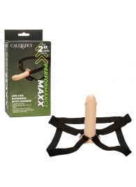 Телесный фаллопротез Life-Like Extension with Harness - 17,75 см. - California Exotic Novelties - купить с доставкой в Томске