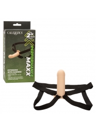 Телесный фаллопротез из силикона Extension with Harness - 15,75 см. - California Exotic Novelties - купить с доставкой в Томске