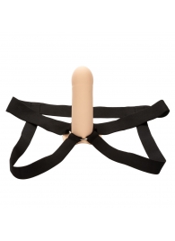 Телесный фаллопротез из силикона Extension with Harness - 15,75 см. - California Exotic Novelties - купить с доставкой в Томске