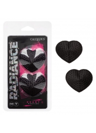 Черные пэстисы в форме сердечек Heart Pasties - California Exotic Novelties - купить с доставкой в Томске