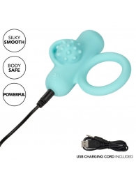 Аквамариновое эрекционное виброкольцо Silicone Rechargeable Nubby Lover’s Delight - California Exotic Novelties - в Томске купить с доставкой