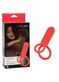 Красное эрекционное кольцо Silicone Rechargeable Vertical Dual Enhancer - California Exotic Novelties - в Томске купить с доставкой