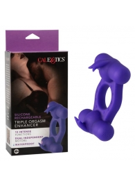 Фиолетовое эрекционное виброкольцо с двумя моторами Silicone Rechargeable Triple Orgasm Enhancer - California Exotic Novelties - в Томске купить с доставкой