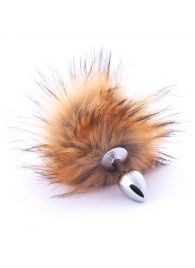 Серебристая анальная пробка с коричневым хвостиком - Crazy Handmade в Томске Серебристая анальная пробка с коричневым хвостиком - Crazy Handmade