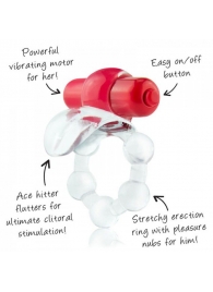 Виброкольцо с язычком и красным виброэлементом Overtime - Screaming O - в Томске купить с доставкой